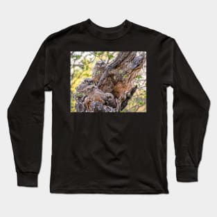 Four Great Horned Owlets at the Nest Long Sleeve T-Shirt